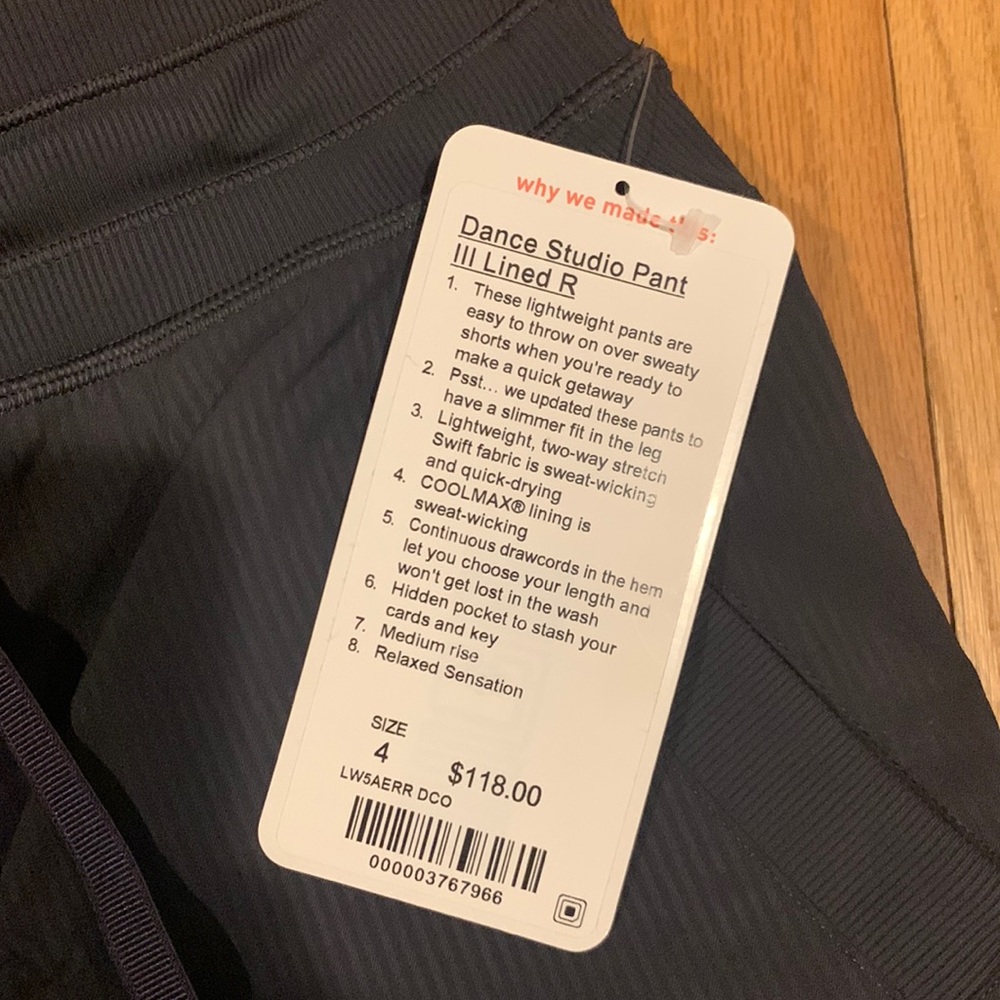 Lululemon Dance Studio Pant III Lined